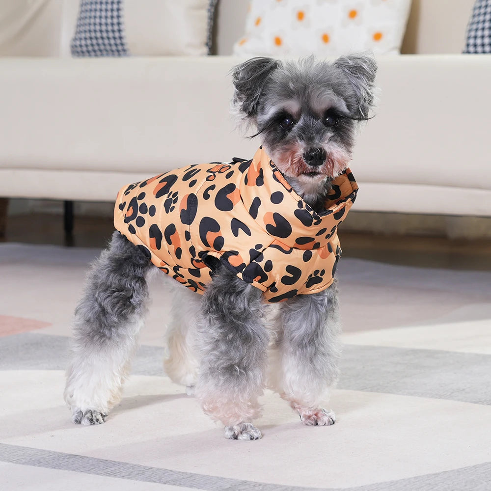 Leopard Luxe™ Winter Puppy Jacket - Fashionable Waterproof Coat