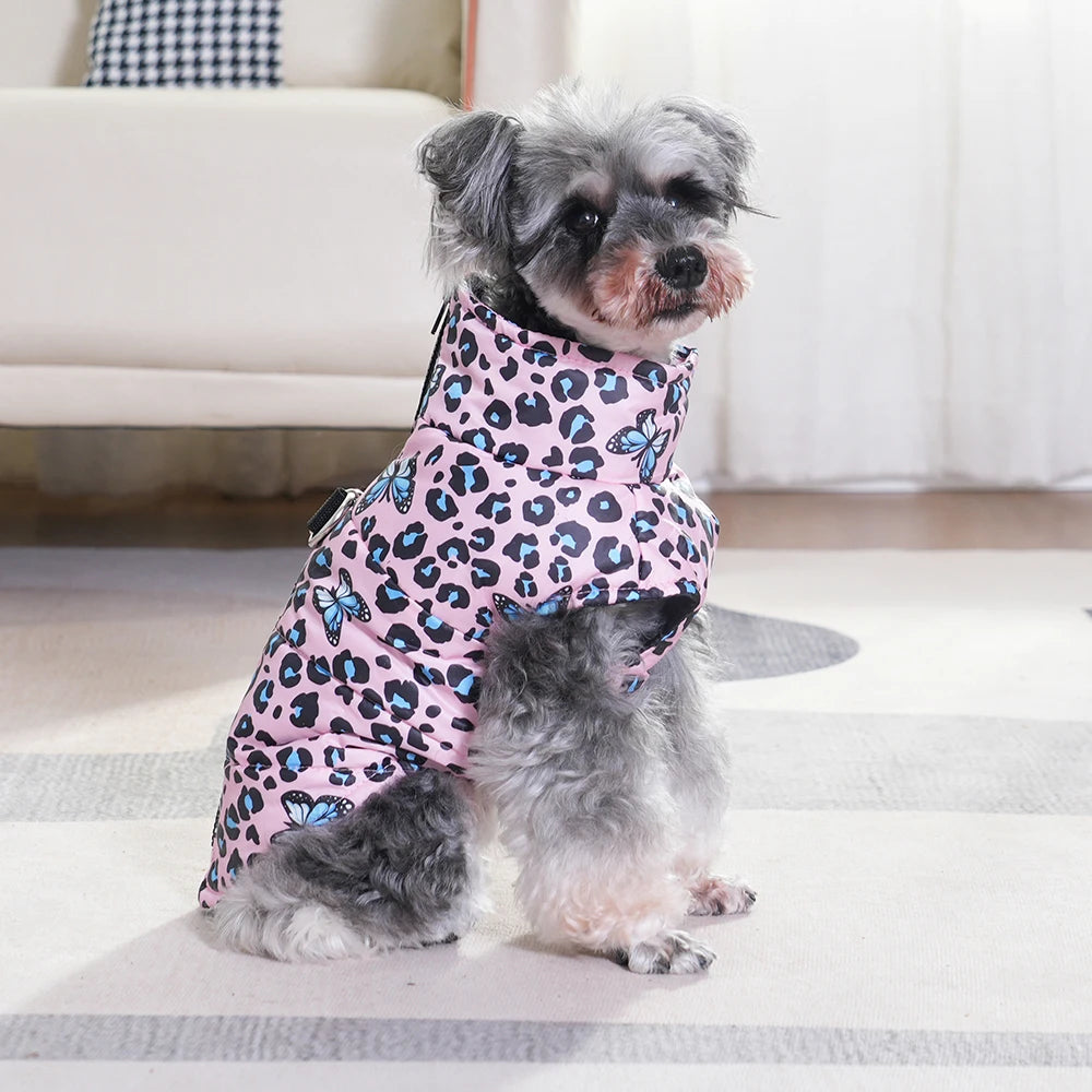 Leopard Luxe™ Winter Puppy Jacket - Fashionable Waterproof Coat