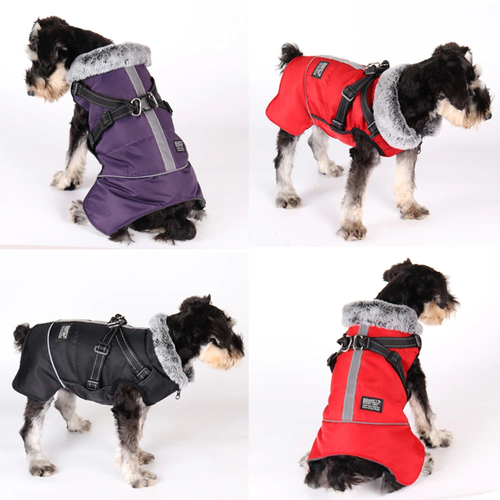 HeatHarness™ Winter Dog Jacket - Ultra Warm Coat with Built-in Harness