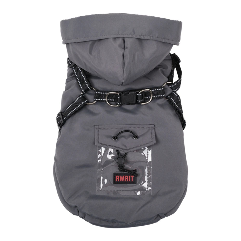 Dozzy Dog Waterproof Winter Jacket With Harness