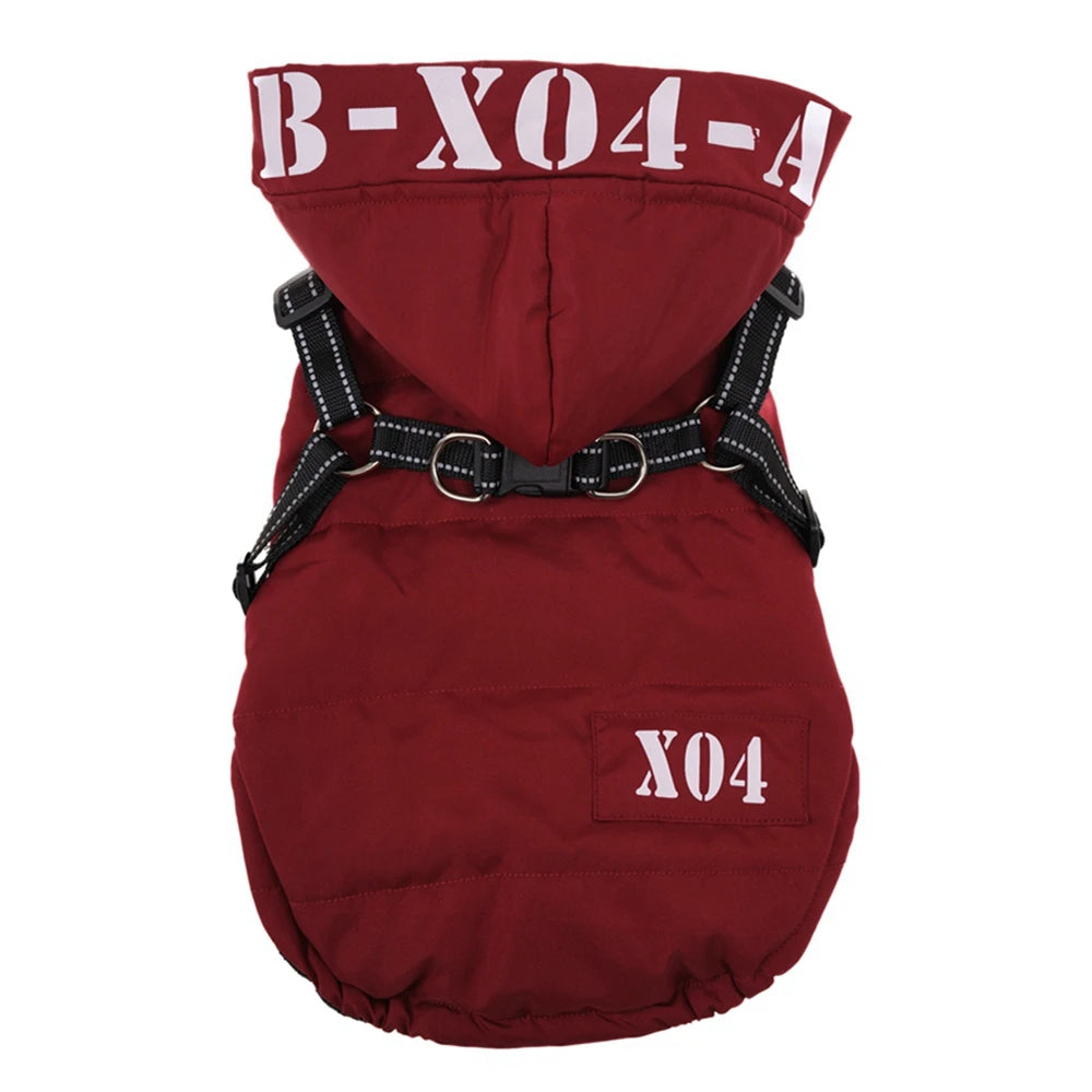 Dozzy Dog Waterproof Winter Jacket With Harness