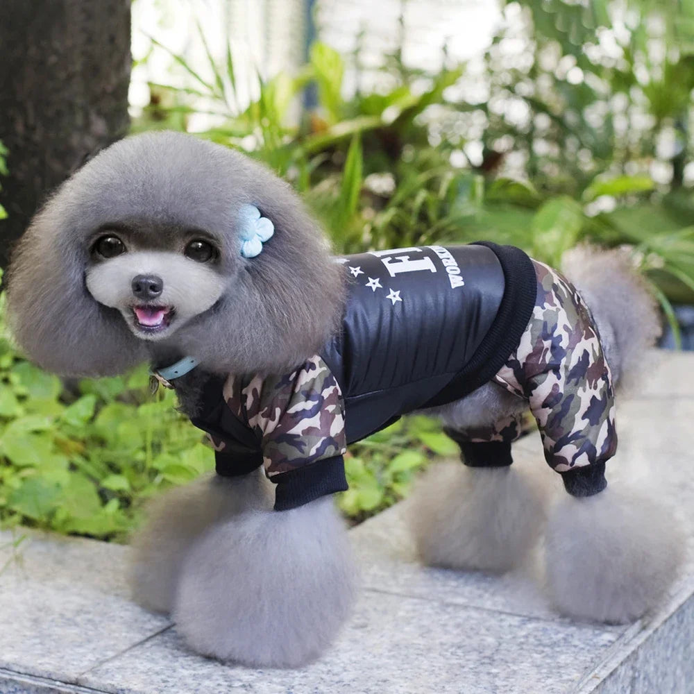 Warm FBI Camouflage Dog Winter Jacket