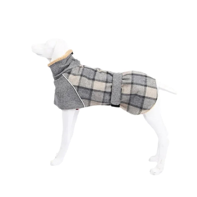 PlaidPaws™ Fleece Winter Jacket with Belt