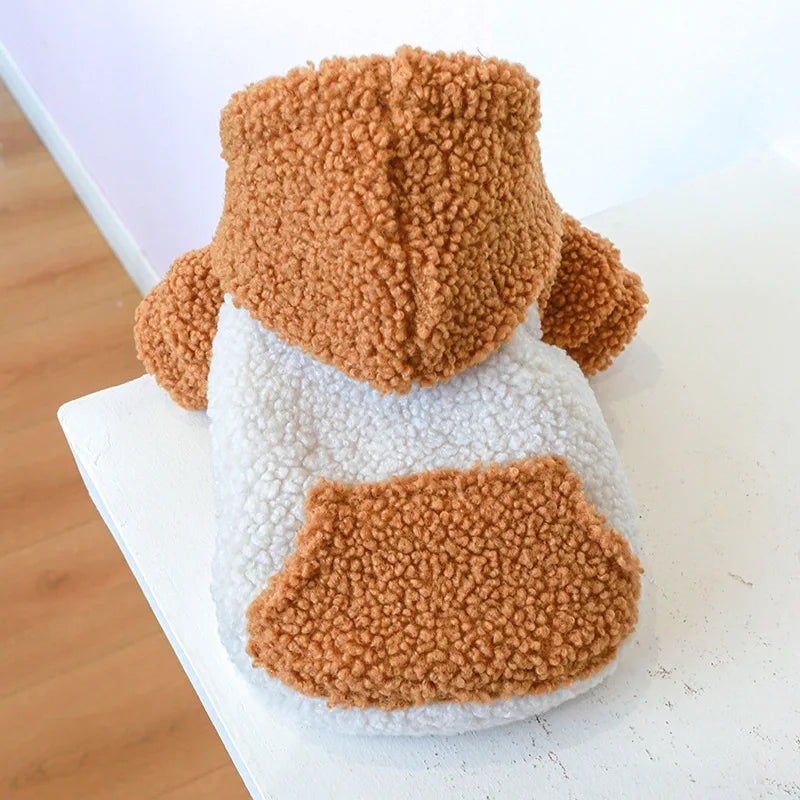 BerberFleece™ Hooded Small Dog Sweater with Buckle