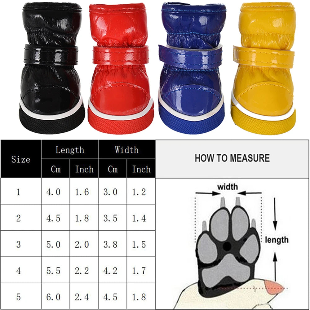 SnowPaws™ Winter Dog Boots Set - Waterproof Fleece-Lined Shoes
