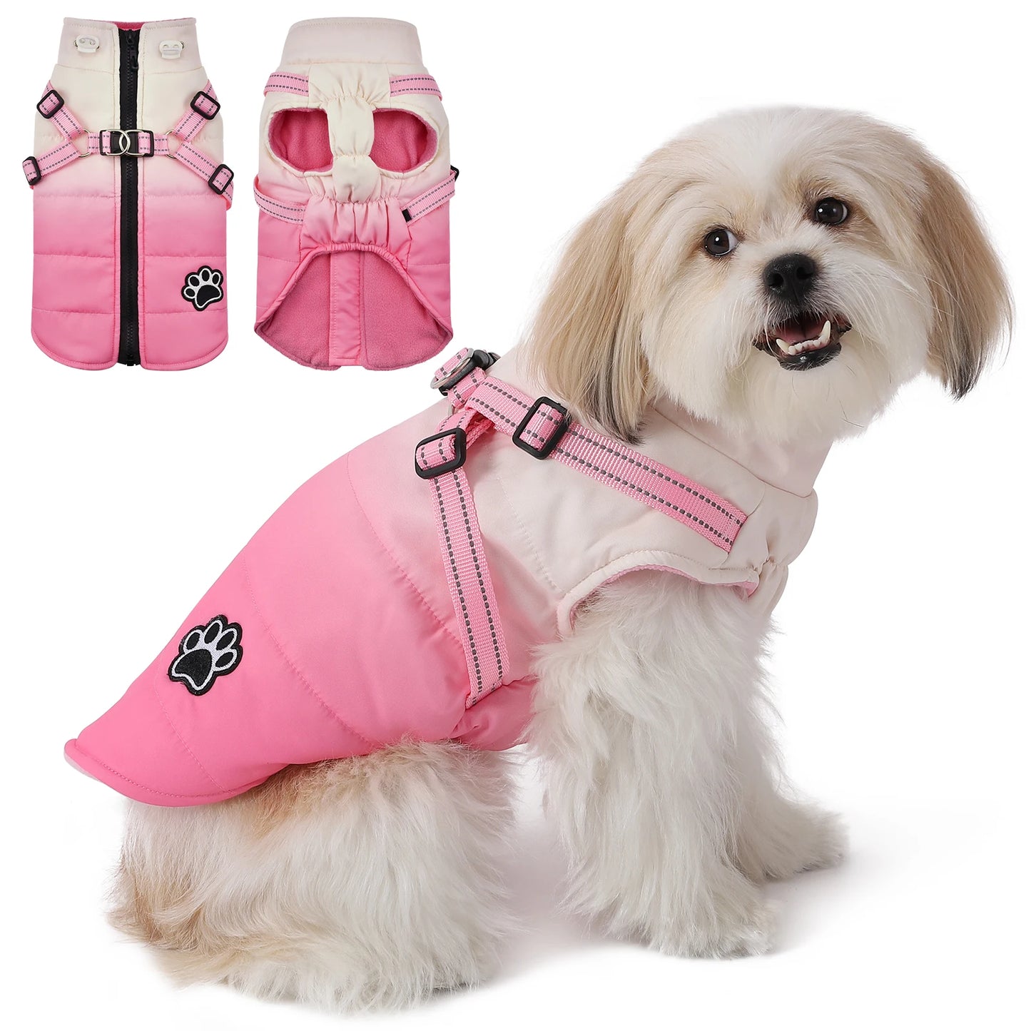 SnugPaws™ Winter Dog Jacket with Built-in Harness - Waterproof Dog Coat