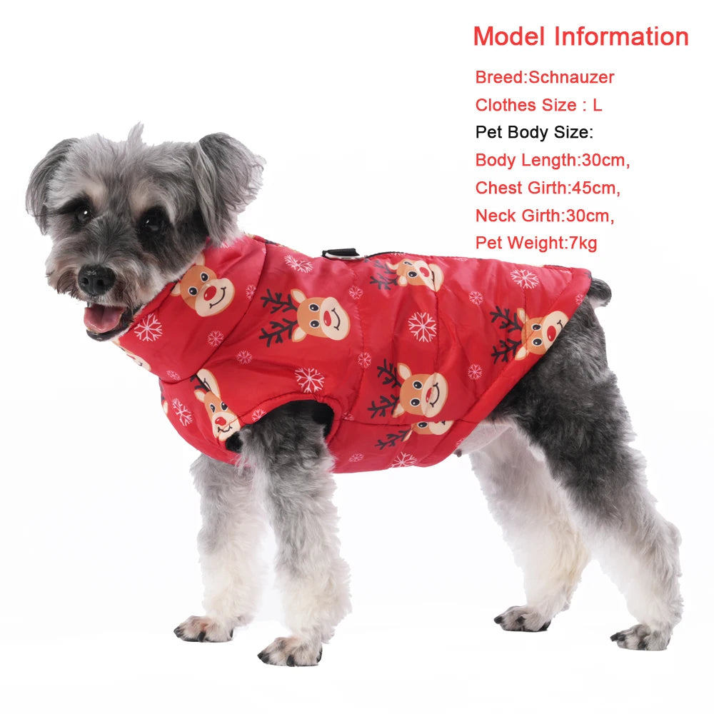 Christmas Dog Jacket - Winter Santa Claus Coat for Small Dogs