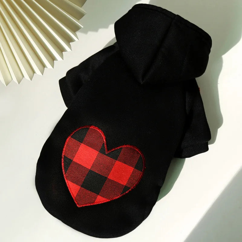 Cozy Canine Fleece Dog Hoodie Heart/Paw
