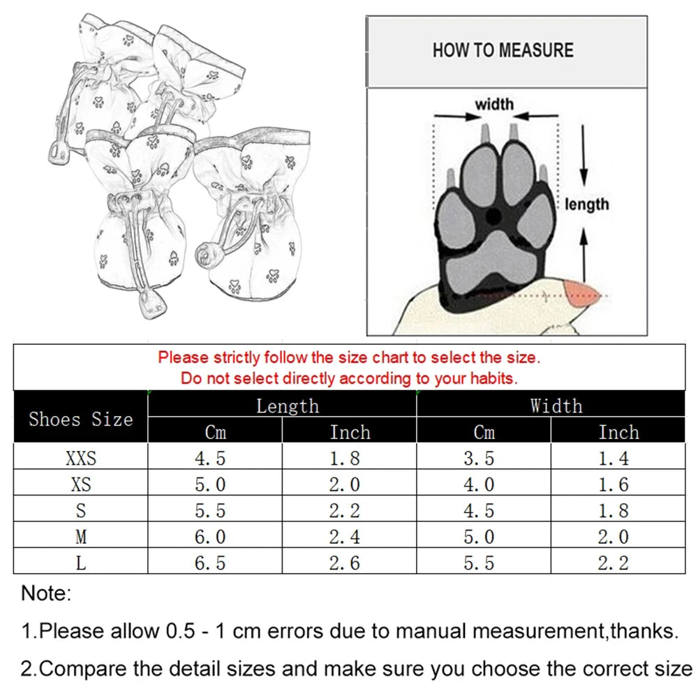PawFit™ 4-Piece Anti-Slip Dog Shoes - Soft Adjustable Dog Boots