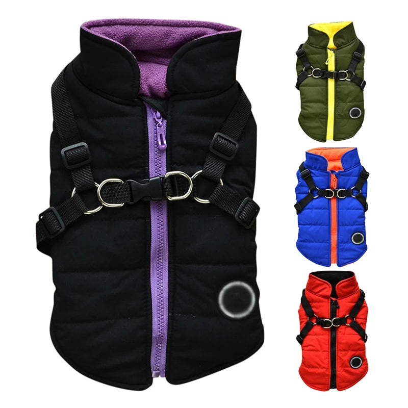 DualFit™ 2-in-1 Dog Jacket with Harness - Waterproof Winter Dog Coat