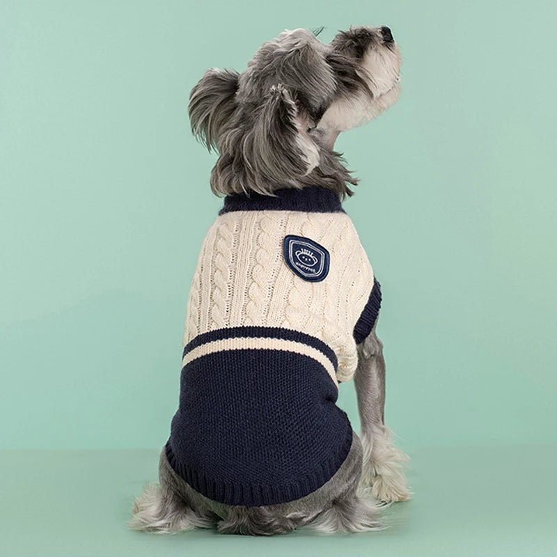 CampusCozy™ College Style Dog Sweater - Knitted Winter Vest