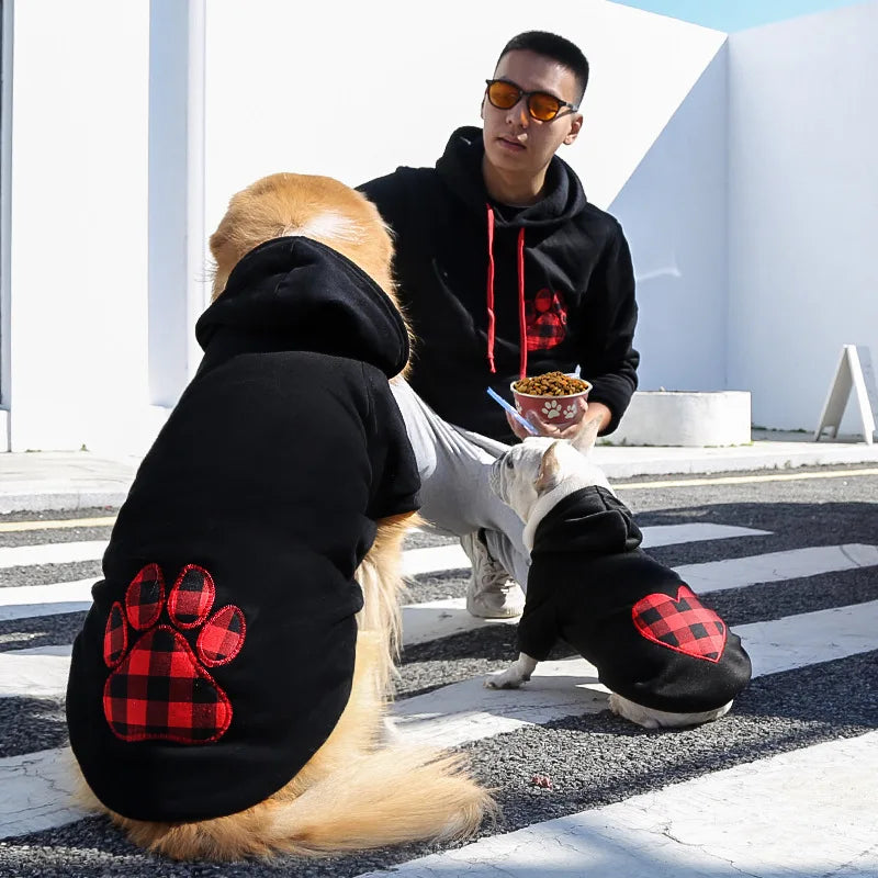 Cozy Canine Fleece Dog Hoodie Heart/Paw