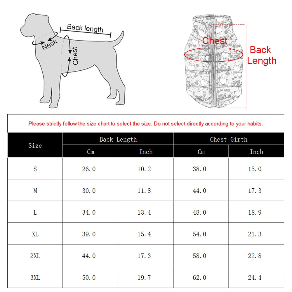 Christmas Dog Jacket - Winter Santa Claus Coat for Small Dogs