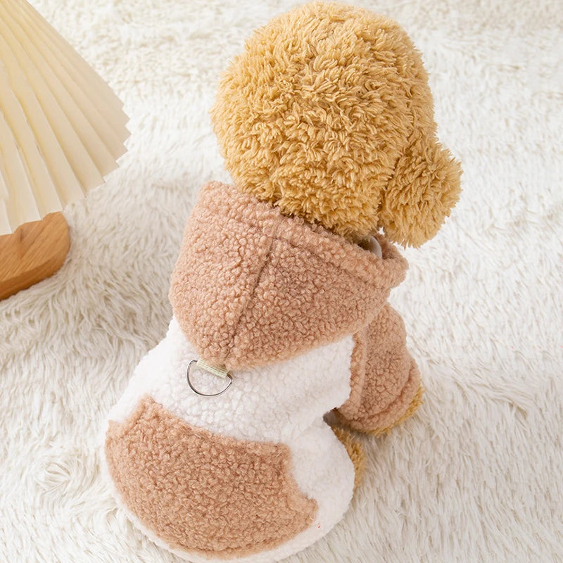 BerberFleece™ Hooded Small Dog Sweater with Buckle