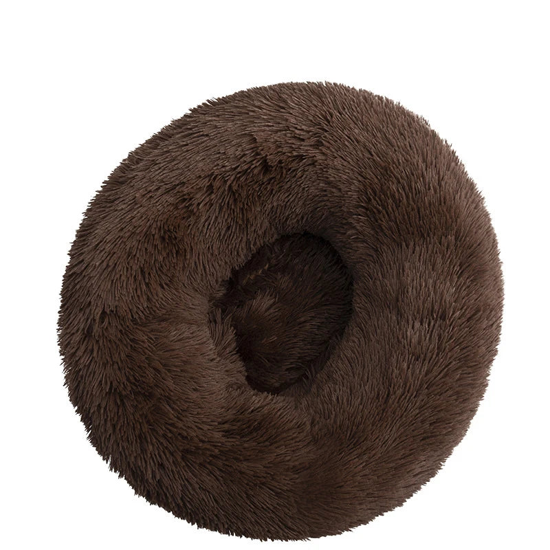 CuddleNest Plush Donut Dog Bed