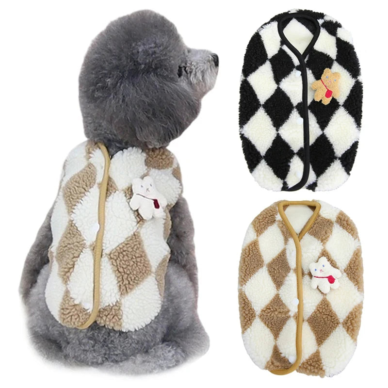 Cozy Coral Sweater Fleece Winter Small Dog Vest
