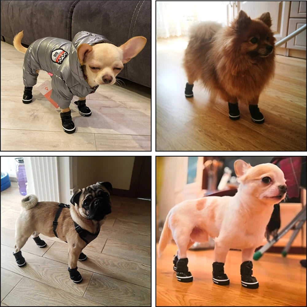 SnowPaws™ Winter Dog Boots Set - Waterproof Fleece-Lined Shoes
