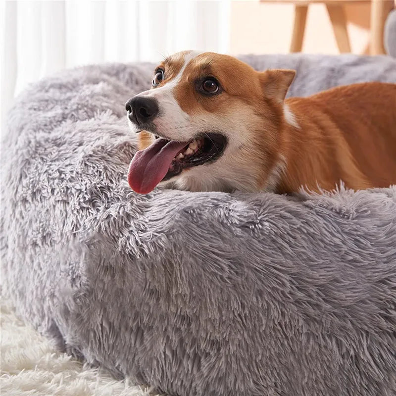 CuddleNest Plush Donut Dog Bed