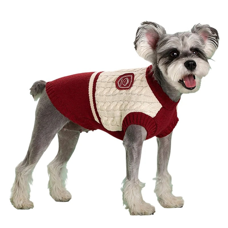 CampusCozy™ College Style Dog Sweater - Knitted Winter Vest