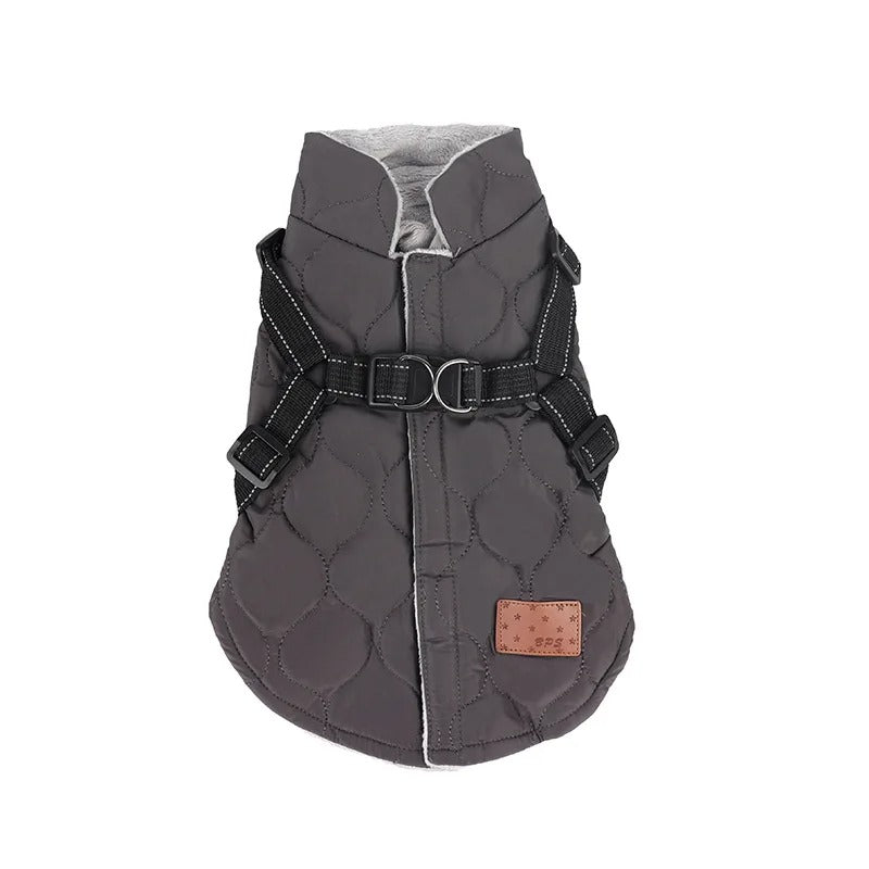 BrightPaw™ Reflective Dog Coat with Harness - Winter Jacket
