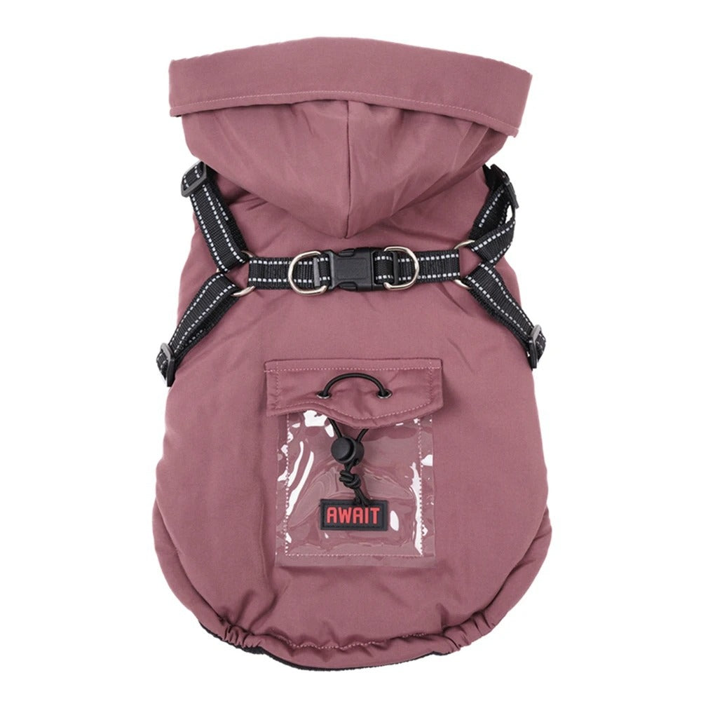 Dozzy Dog Waterproof Winter Jacket With Harness