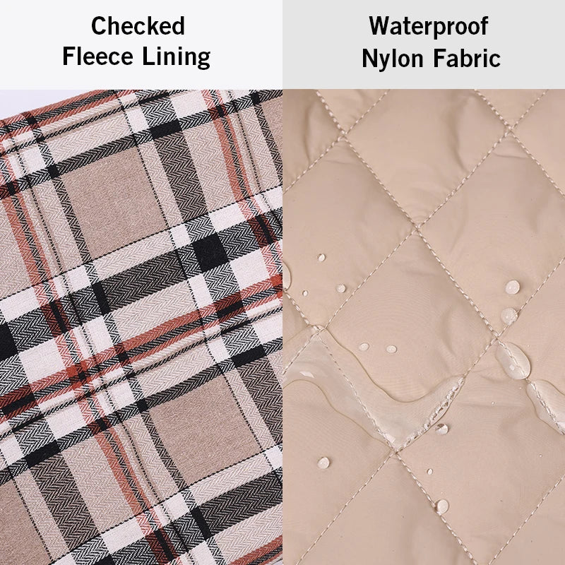 ClassicPaws™ Waterproof Plaid Dog Jacket - Soft Padded Winter Coat