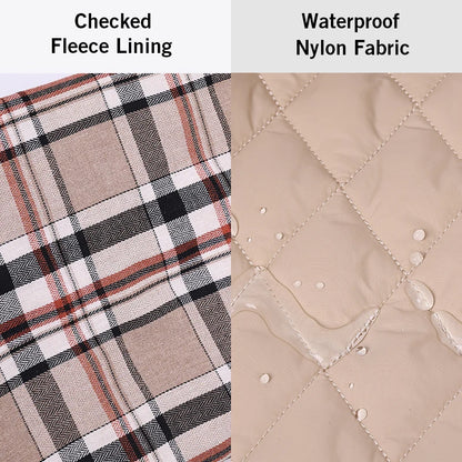 ClassicPaws™ Waterproof Plaid Dog Jacket - Soft Padded Winter Coat