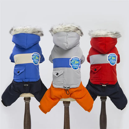 FrostFit™ Winter Dog Jumpsuit - Cozy Cotton Hoodie for Small Puppies
