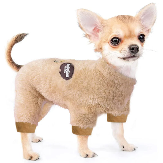 ThermaVelvet™ Dog Pajamas - Winter Jumpsuit for Small Dogs