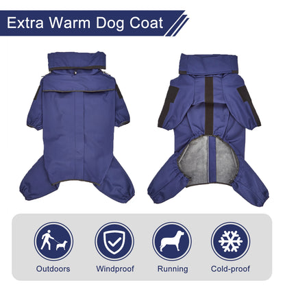 FrostFit™ Waterproof Dog Ski Suit Jacket- Warm Fleece-Lined Winter Jumpsuit