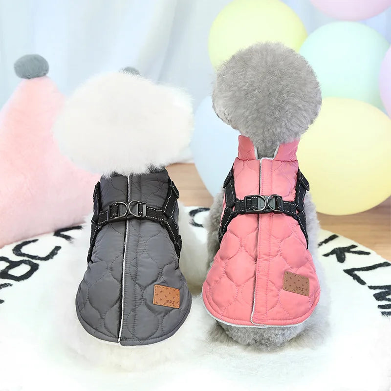 BrightPaw™ Reflective Dog Coat with Harness - Winter Jacket