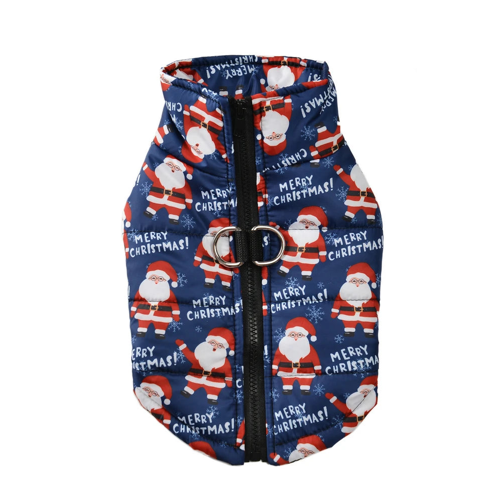 Christmas Dog Jacket - Winter Santa Claus Coat for Small Dogs
