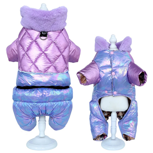 FurThermal™ Winter Dog Jumpsuit - Waterproof Snowsuit with Fur Collar