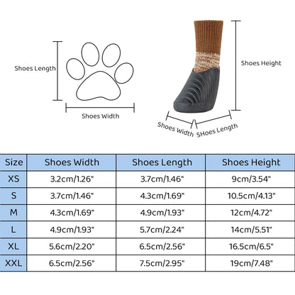 Rubber & Sock Waterproof Dog Boots