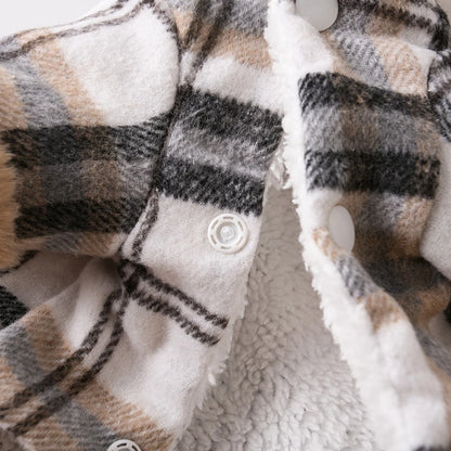 PlaidPaws™ Dog Lattice Coat - Stylish Autumn & Winter Jacket for Small Dogs