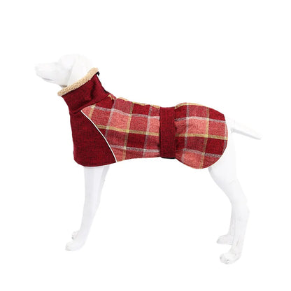 PlaidPaws™ Fleece Winter Jacket with Belt