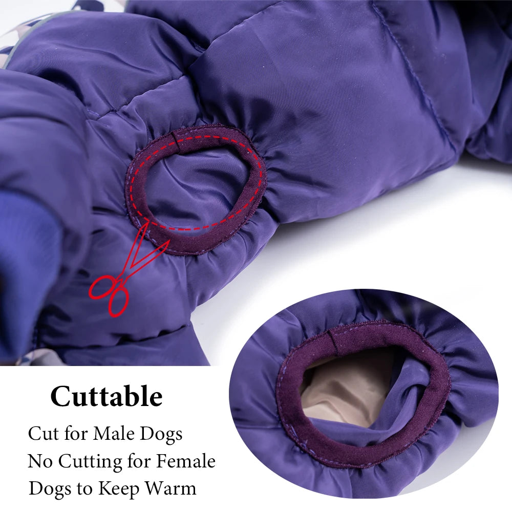 SnowPuff™ Waterproof Dog Coat - Fully-Closed Belly Winter Snowsuit