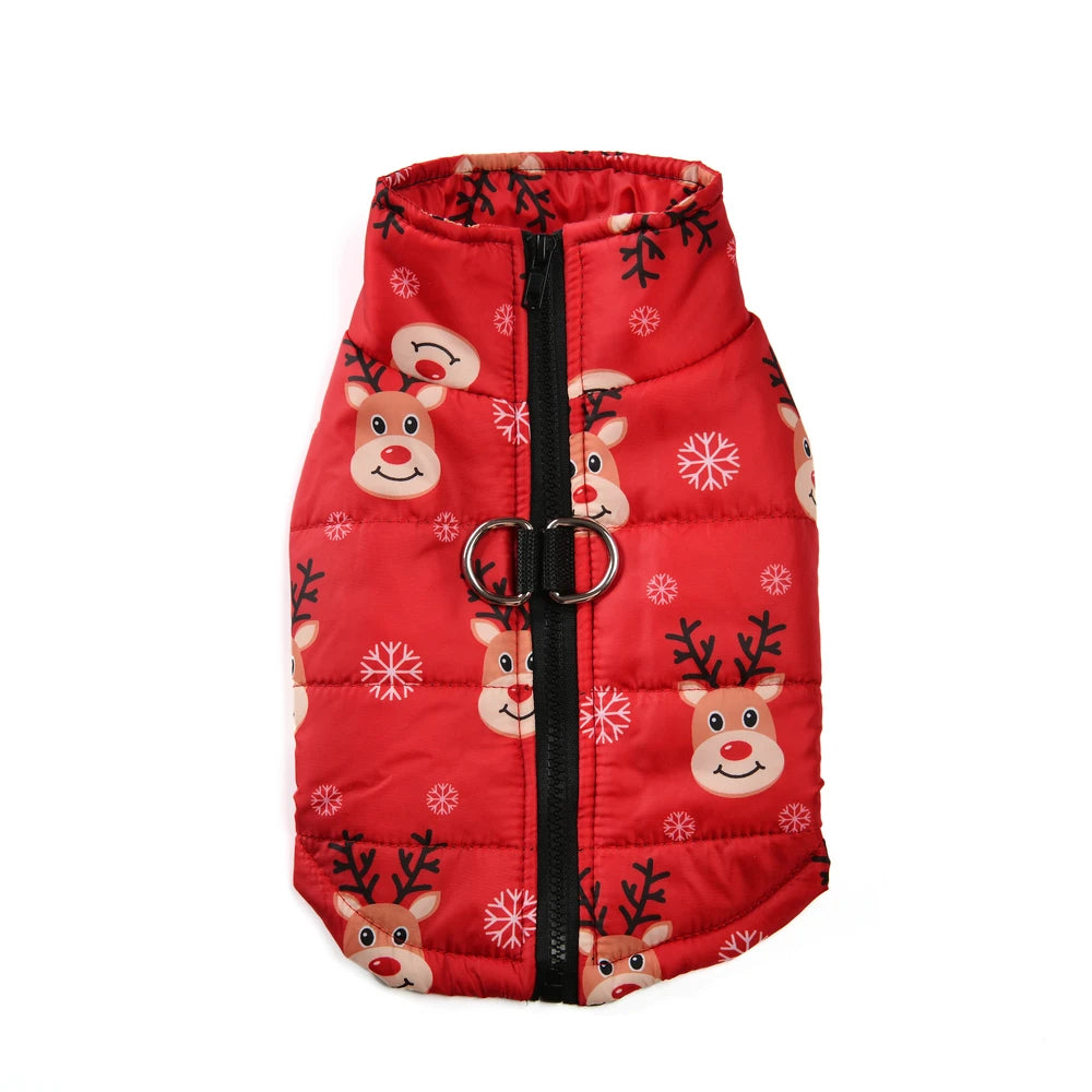 Christmas Dog Jacket - Winter Santa Claus Coat for Small Dogs