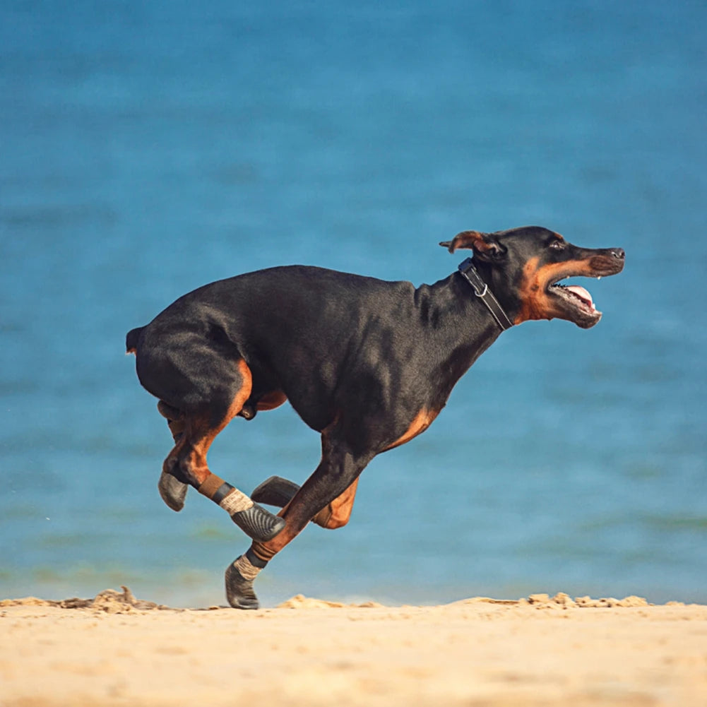 Rubber & Sock Waterproof Dog Boots