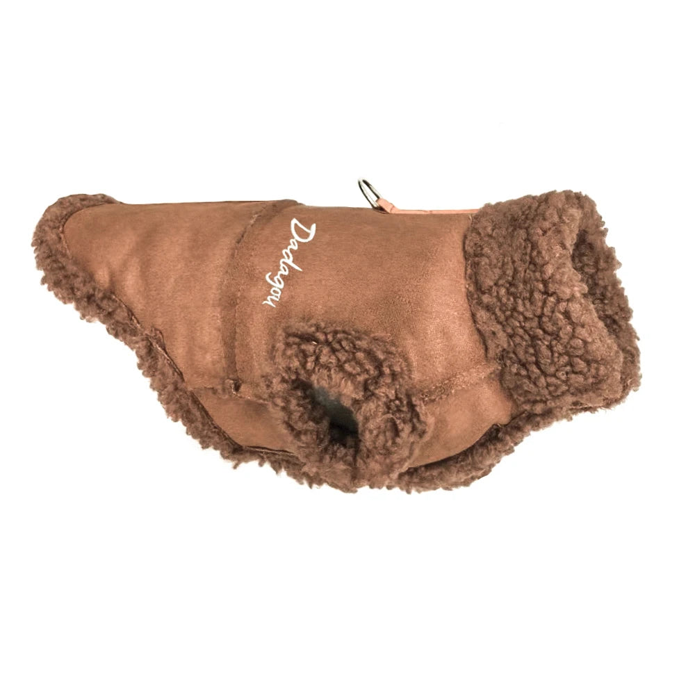 British Style Lamb Fleece Winter Dog Jacket - Warm Puppy Coat