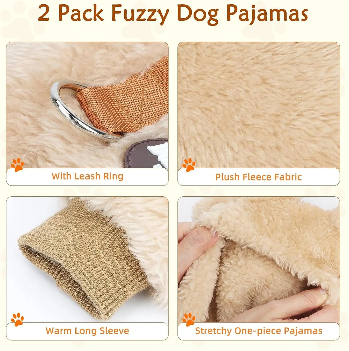 ThermaVelvet™ Dog Pajamas - Winter Jumpsuit for Small Dogs