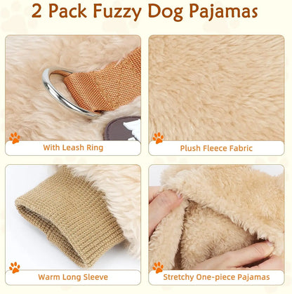 ThermaVelvet™ Dog Pajamas - Winter Jumpsuit for Small Dogs