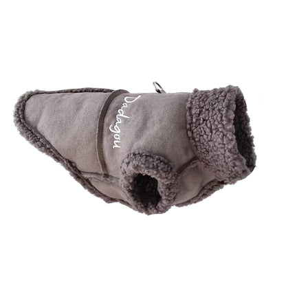British Style Lamb Fleece Winter Dog Jacket - Warm Puppy Coat