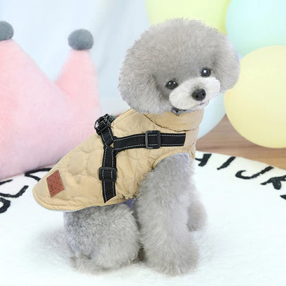 BrightPaw™ Reflective Dog Coat with Harness - Winter Jacket