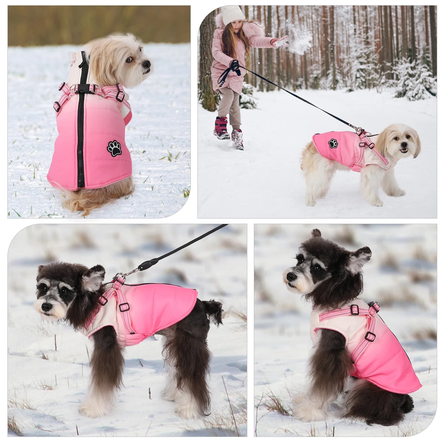 SnugPaws™ Winter Dog Jacket with Built-in Harness - Waterproof Dog Coat