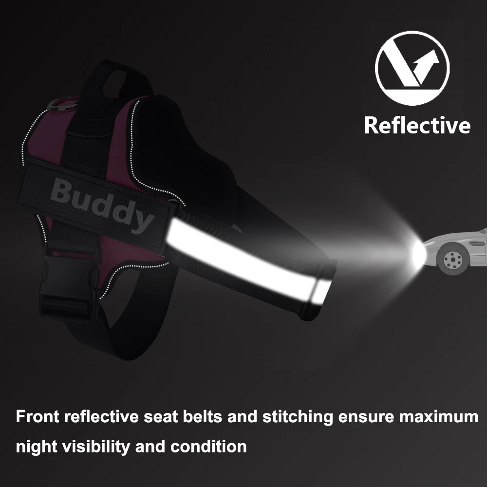 Personalized No-Pull Reflective  Dog Harness