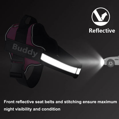Personalized No-Pull Reflective  Dog Harness