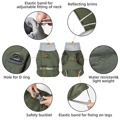 LuxWarm™ Waterproof Dog Jacket - Soft Padded Reflective Winter Coat