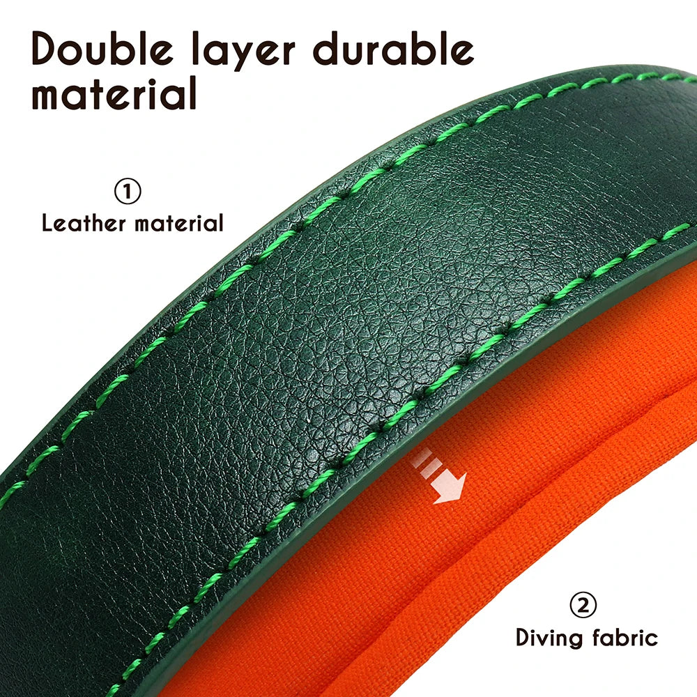 Custom Leather Padded Dog Collar