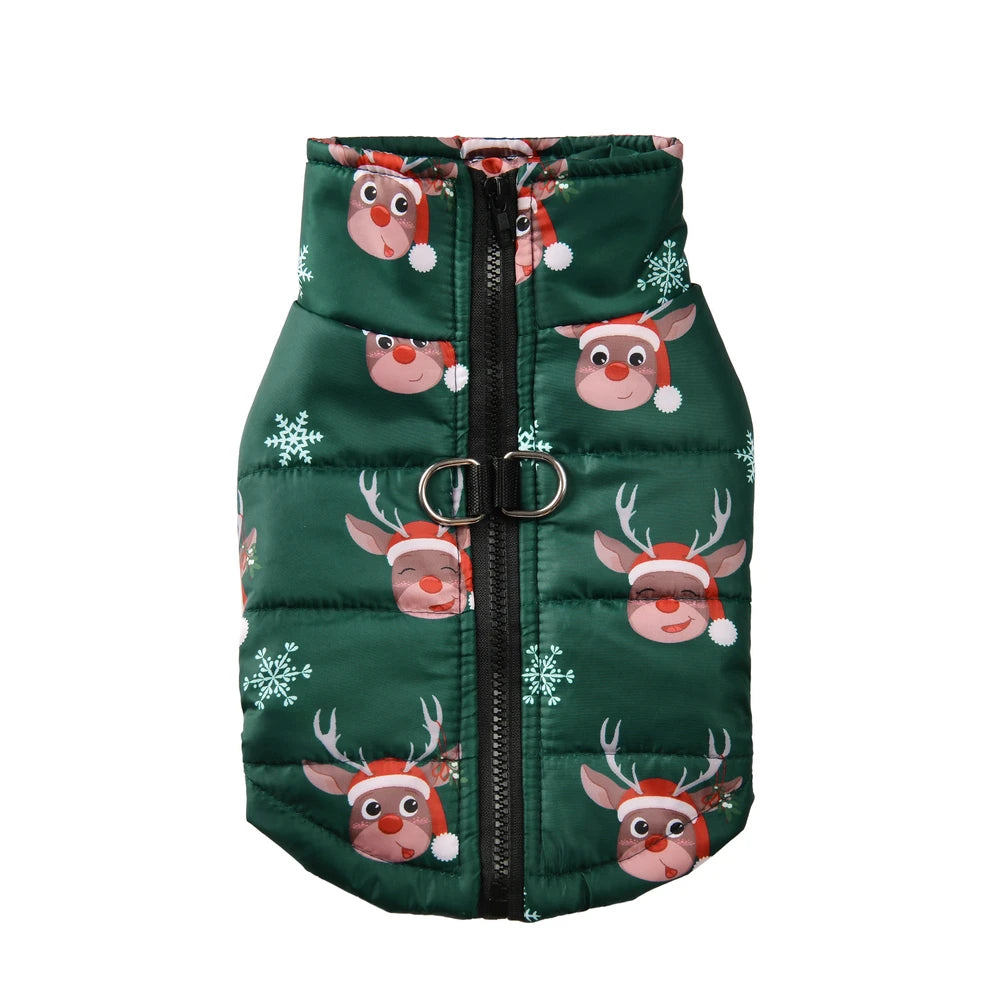 Christmas Dog Jacket - Winter Santa Claus Coat for Small Dogs